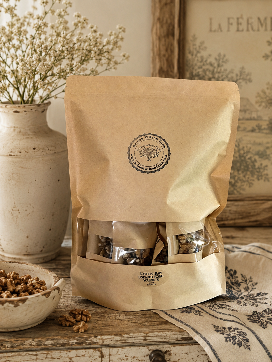 Natural Raw Unpasteurized Walnut Snack Pack (12- 1oz bags)