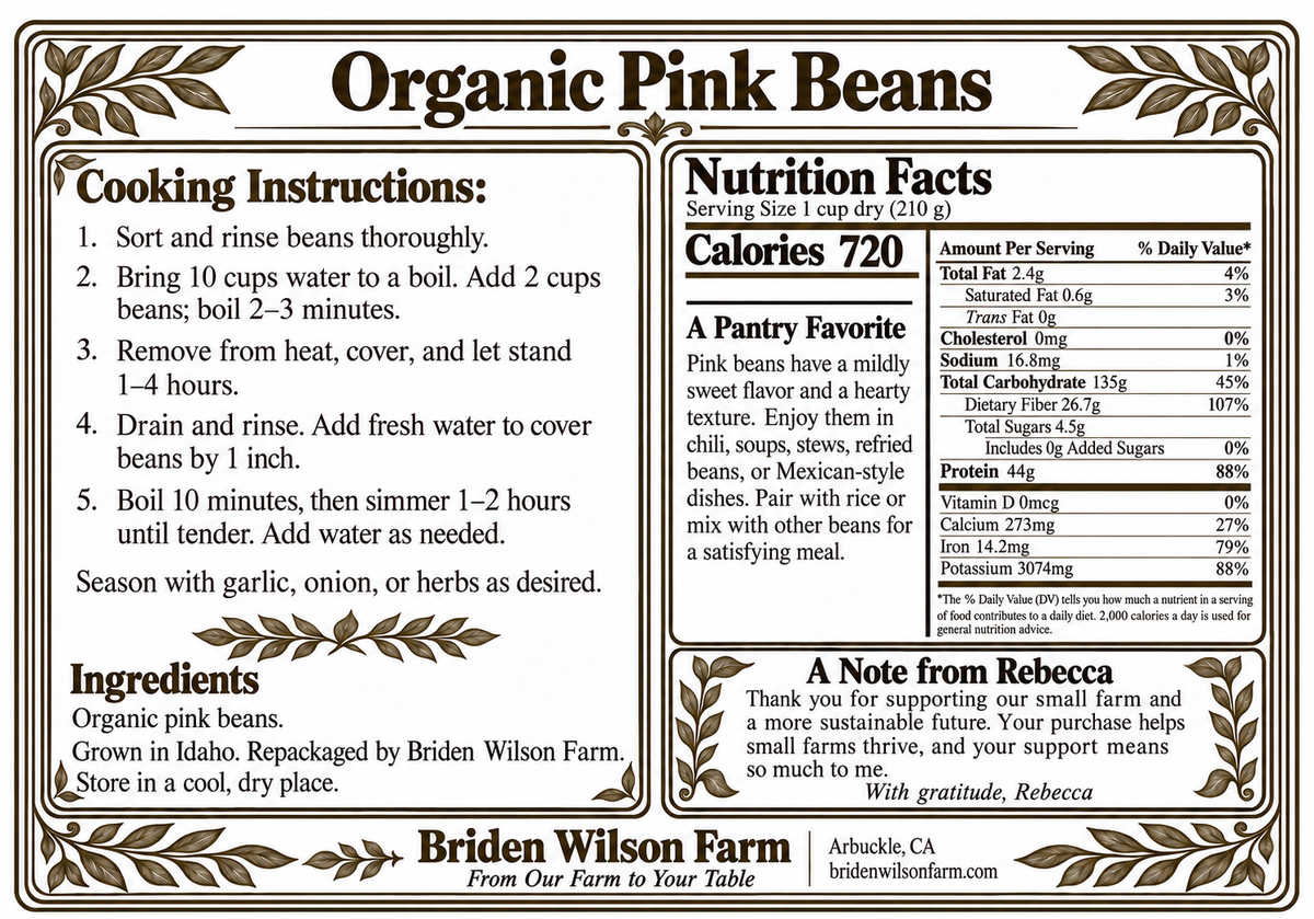 Organic Pink Beans
