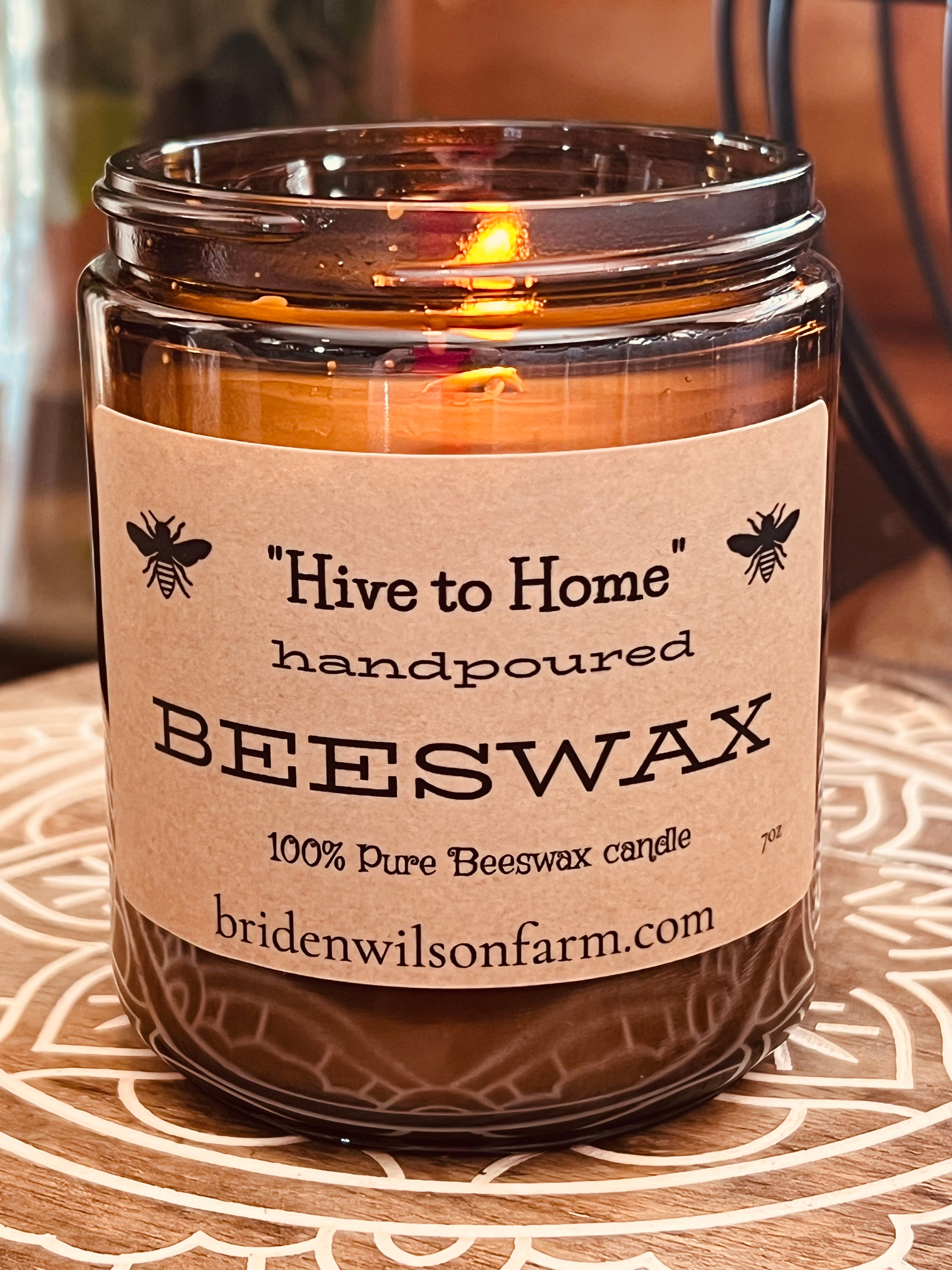 "Hive to Home" 100% Pure Beeswax Candle