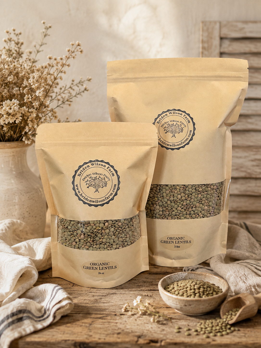 Organic Green Lentils