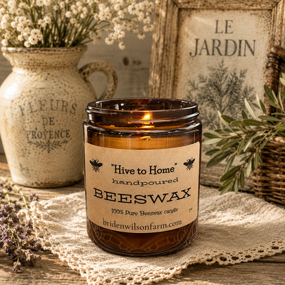 100% Pure Beeswax Candle | Natural Air Purifier &amp; Wood Wick