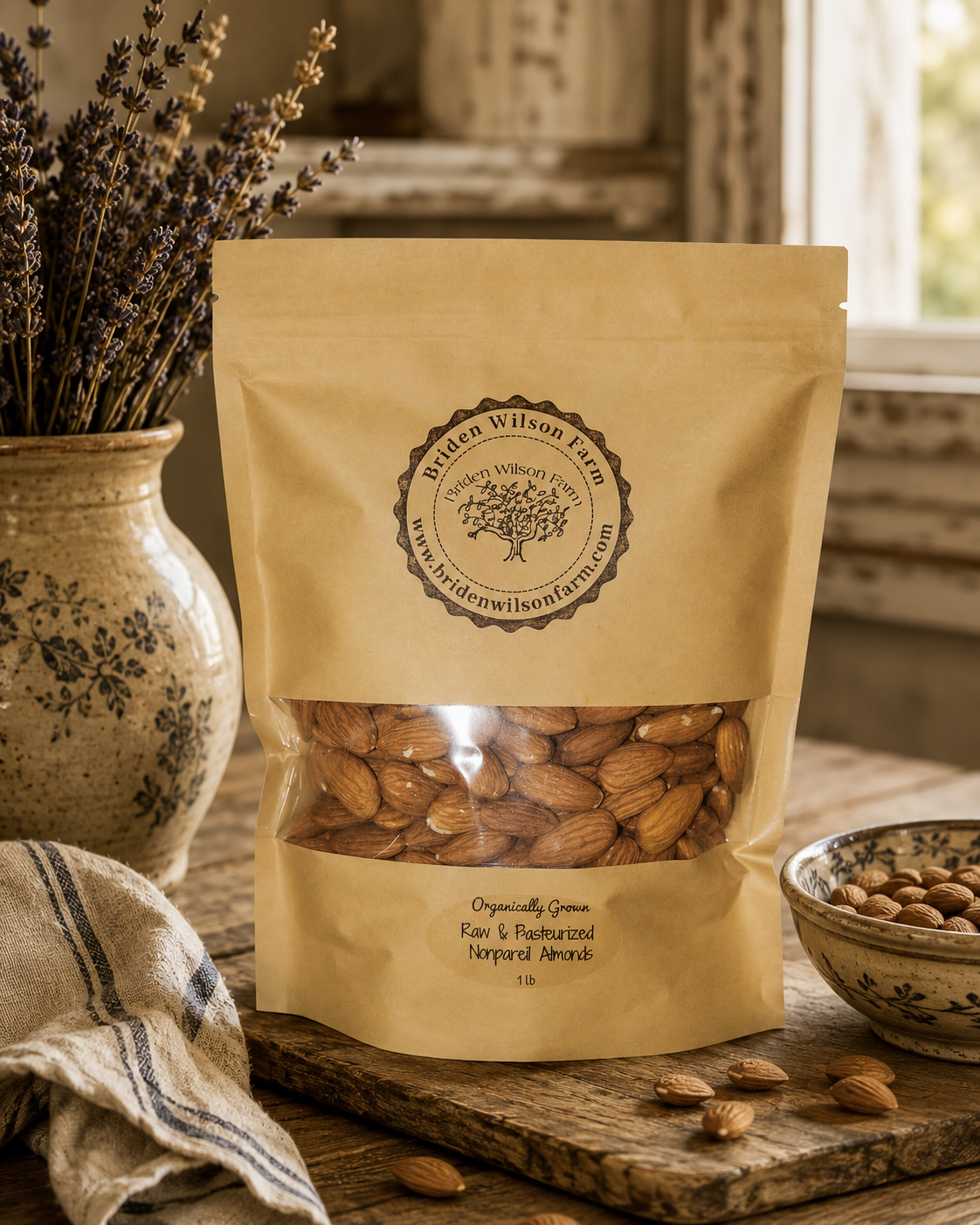 Unpasteurized Regenerative Nonpareil Almonds (grown with organic practices)