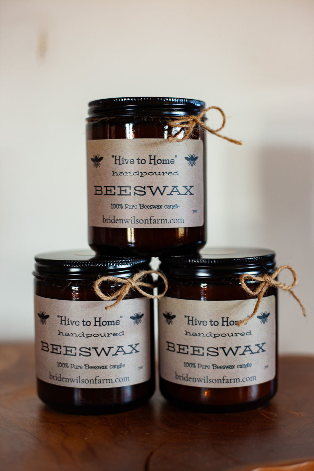 100% Pure Beeswax Candle | Natural Air Purifier &amp; Wood Wick