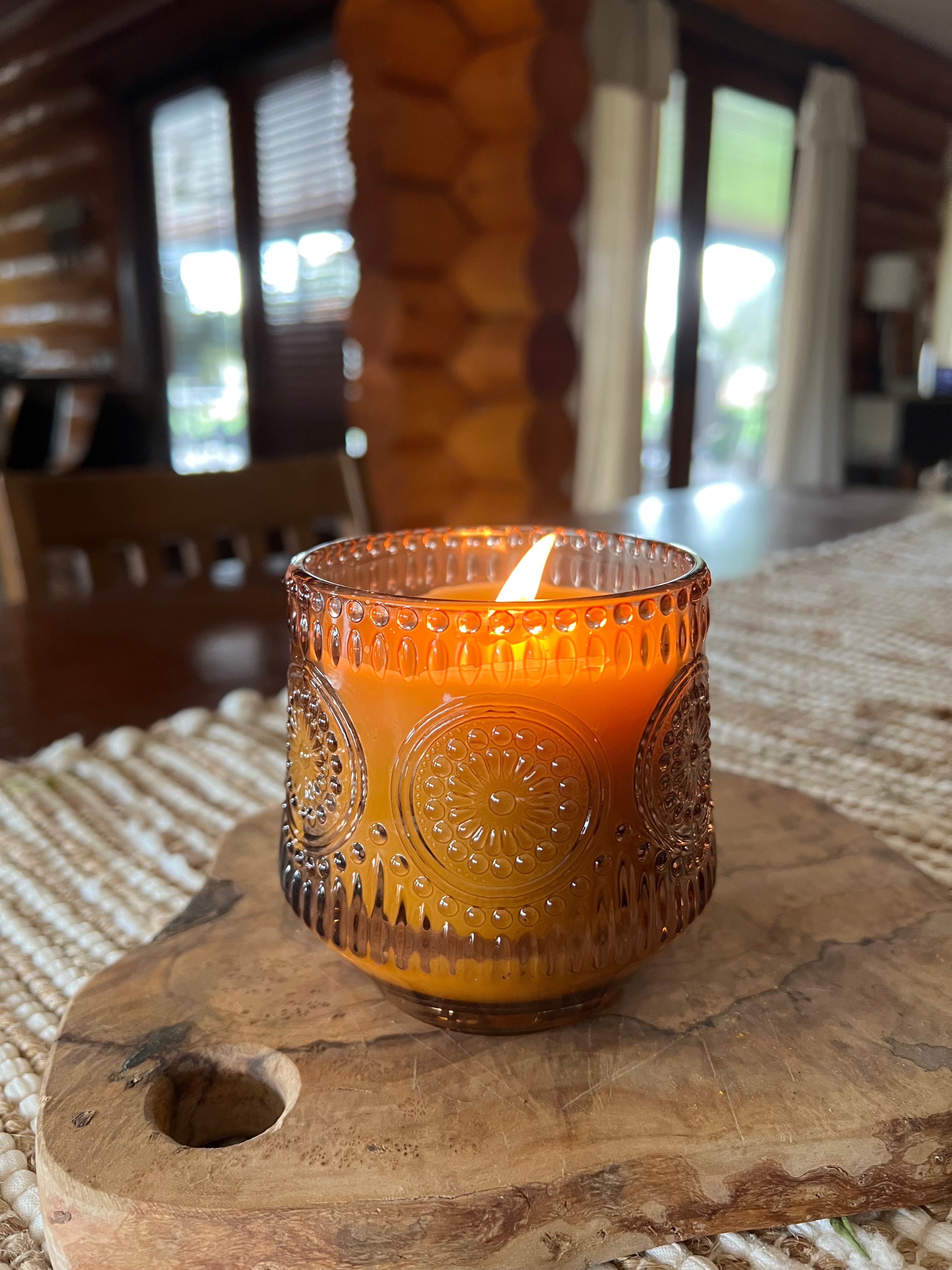 Antique Amber Elegant "Hive to Home" 100% Pure Beeswax Candle