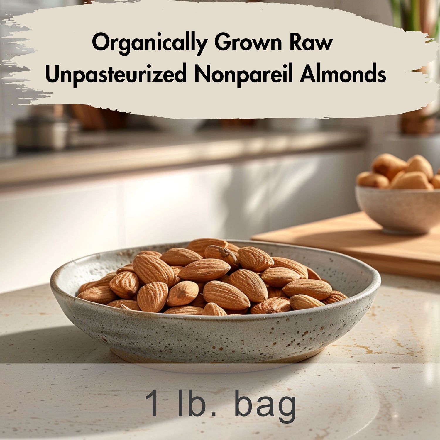 Organically Grown Raw Unpasteurized Nonpareil Almonds