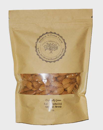 Organically Grown Raw Unpasteurized Nonpareil Almonds